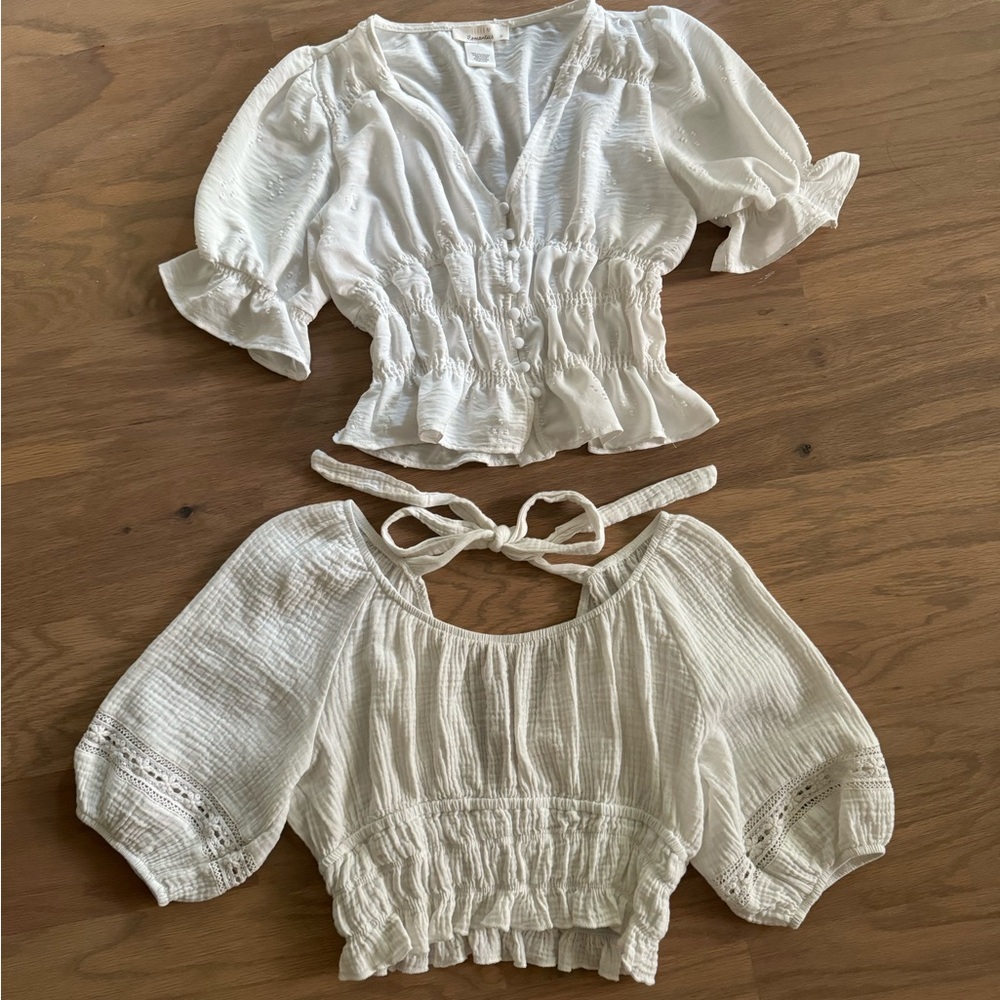 Pretty two white tops size Small